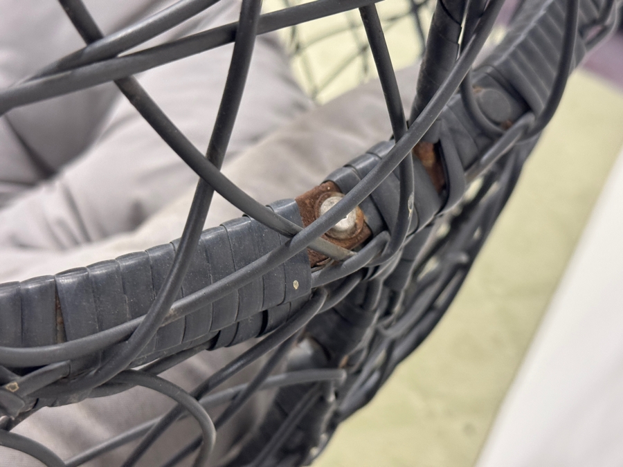 Hanging Egg Chair With Stand And Gray Cushions 44'W x 80'H [Photo 7]