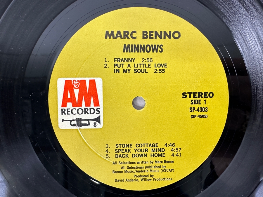 Just Added - Marc Benno - Minnows - A&M Records SP 4303 1971 Vinyl Record [Photo 5]