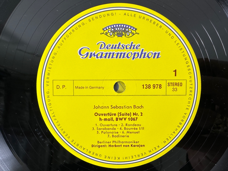 Just Added - Johann Sebastian Bach, Berliner Philharmoniker, Herbert von Karajan – 6 Brandenburgische Konzerte, Orchestersuiten 2 Und 3 - Deutsche Grammophon - 138 978 3 x Vinyl Record Box Set [Photo 4]