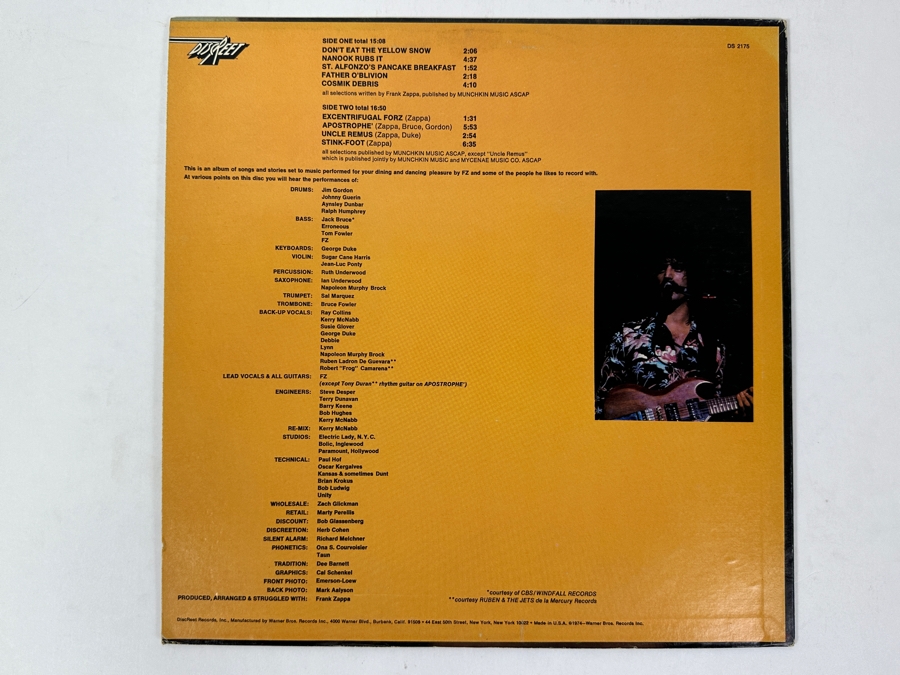 Just Added - Frank Zappa - Apostrophe (') - Discreet Records DS 2175 1974 Vinyl Record [Photo 2]