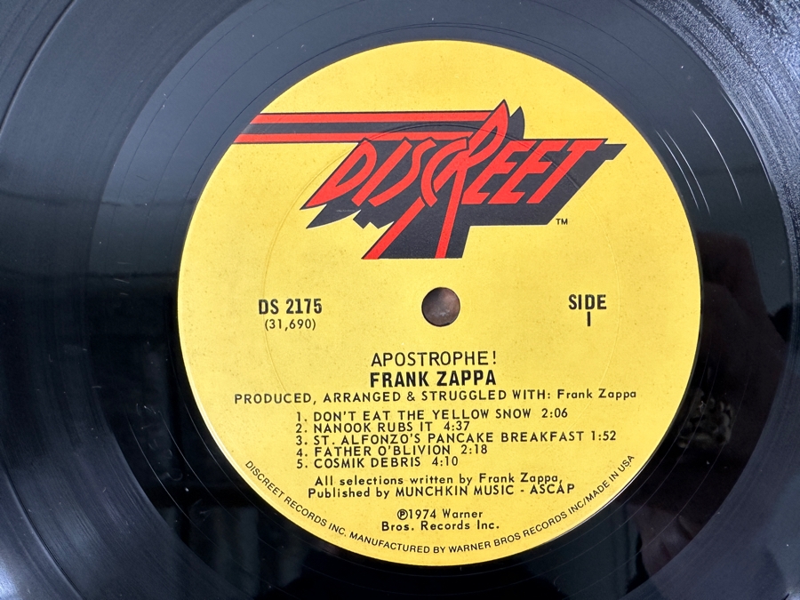 Just Added - Frank Zappa - Apostrophe (') - Discreet Records DS 2175 1974 Vinyl Record [Photo 4]