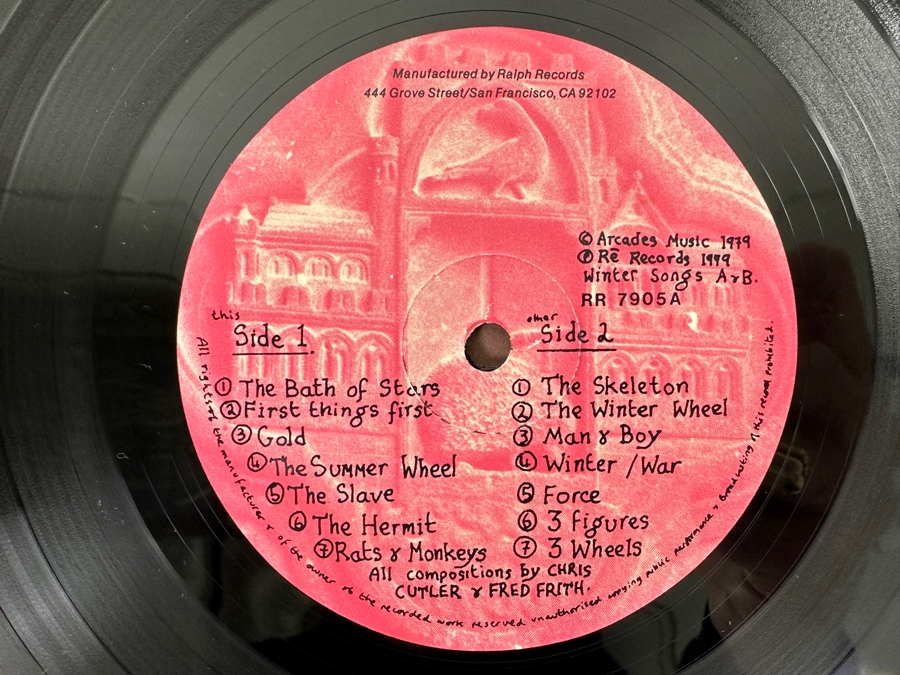 Just Added - Art Bears - Winter Songs - Ralph Records RR 7905 1979 Vinyl Record [Photo 6]