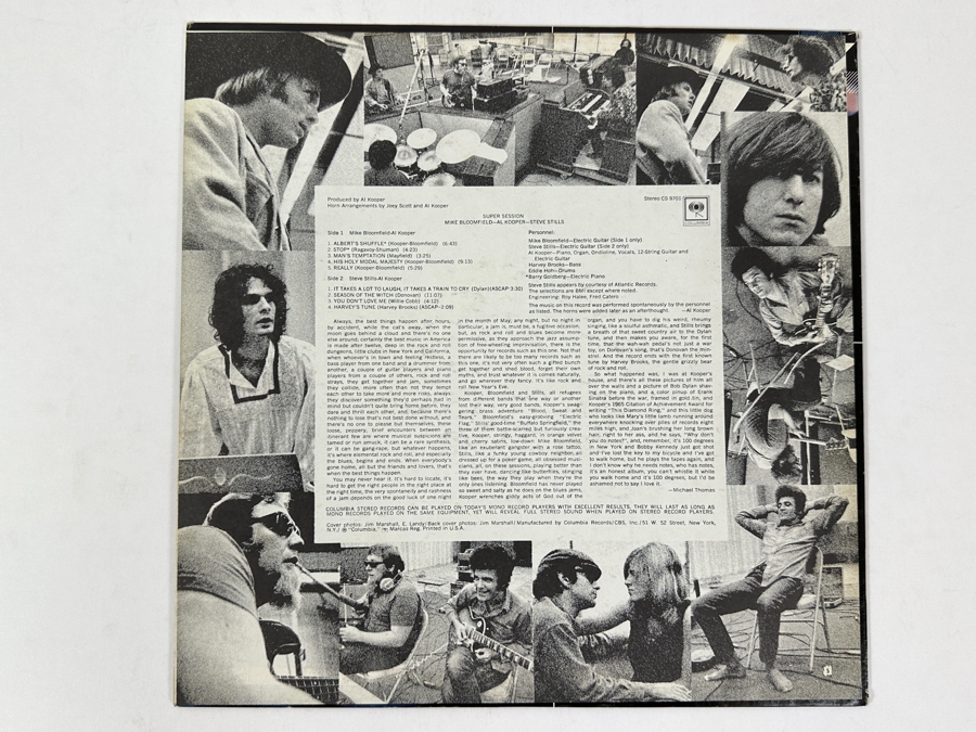Just Added - The Mike Bloomfield, Al Kooper And Steve Stills - Super Session - Columbia CS 9701 1968 Vinyl Record [Photo 2]