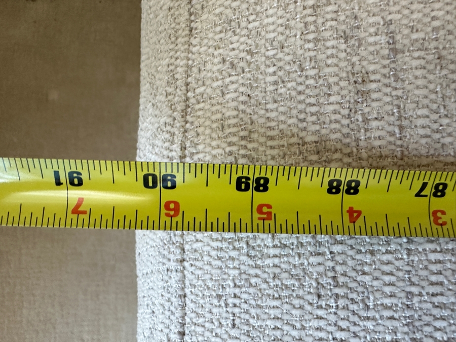 La-Z-Boy Reclining Sofa With Plush Cushions And A Light Beige Fabric 90'W X 36'D X 38'H [Photo 7]