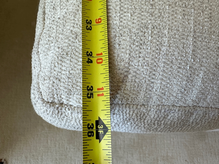 La-Z-Boy Reclining Sofa With Plush Cushions And A Light Beige Fabric 90'W X 36'D X 38'H [Photo 8]