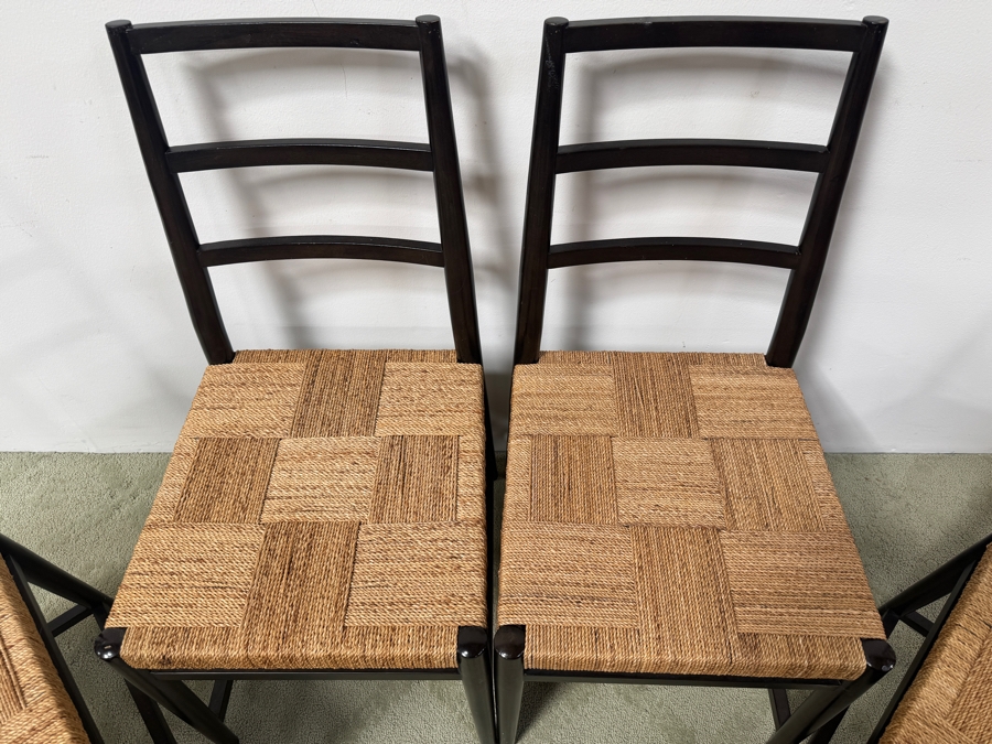 Set Of Four West Elm Dining Chairs With Woven Seats 16'W x 18'D x 36'H [Photo 3]