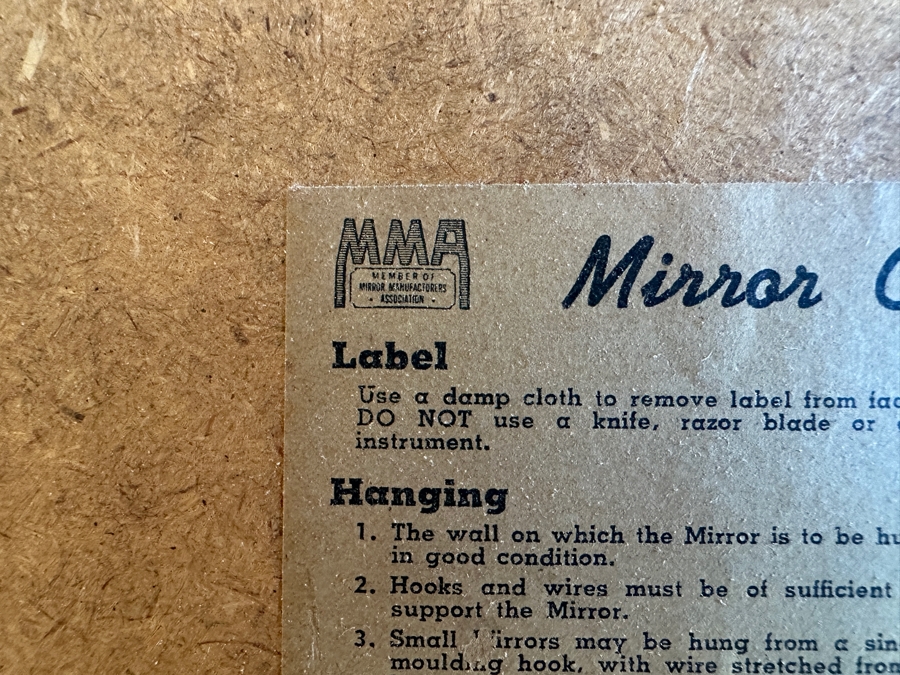 Vintage 1944 Donnelly-Kelley Etched Glass Mirror With Parrot Bird Design 26'D [Photo 7]