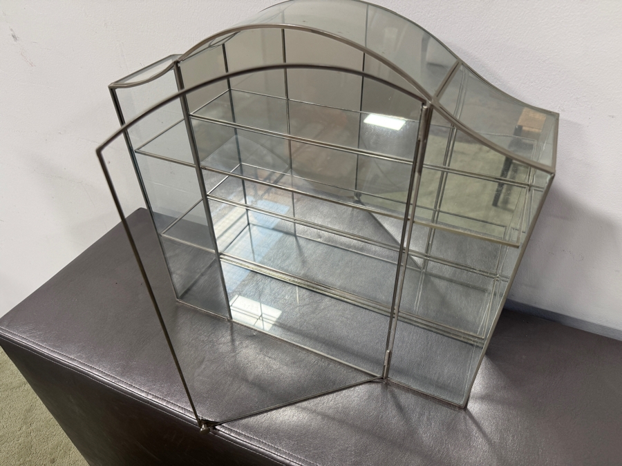 Mirrored Glass Display Case With Three Shelves 17'W x 16'H [Photo 3]
