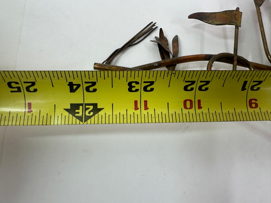 Vintage Brass Metal Wall Sculpture Golf Scene 24'W [Photo 4]