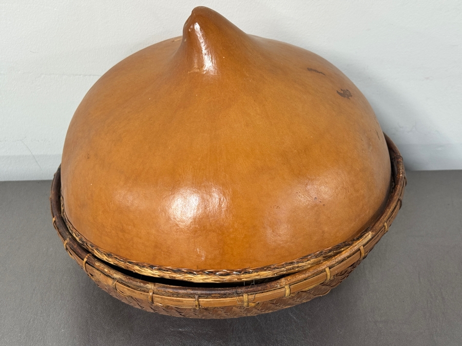 Natural Gourd And Woven Basket Container 14'W x 15'H [Photo 2]