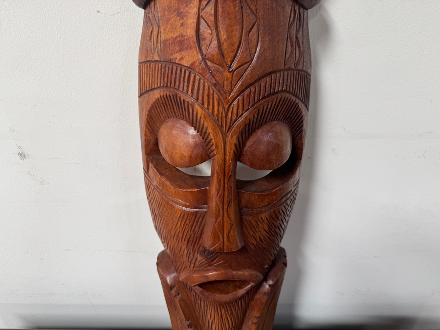 Hand Carved Wooden Tribal Mask 25'H [Photo 2]