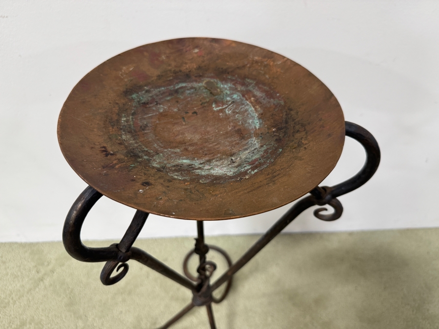 Wrought Iron Candle Holder With Scrollwork Legs 29'H [Photo 4]