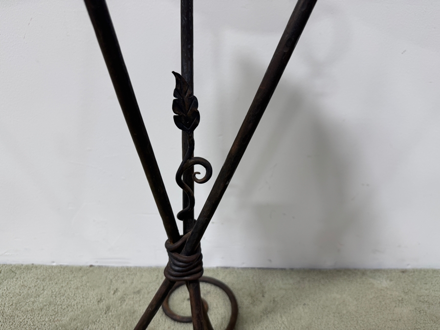 Wrought Iron Candle Holder With Scrollwork Legs 29'H [Photo 3]