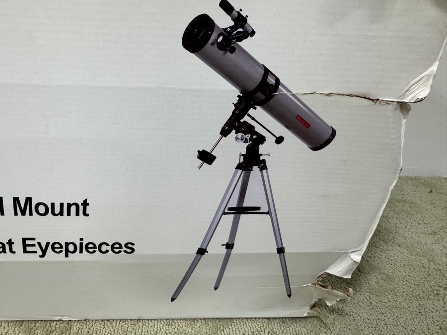 Venture RX-9 Reflector Telescope 900mm Focal Length, 114mm Optical Mirror, Equatorial Mount, and Superior Eyepieces [Photo 3]