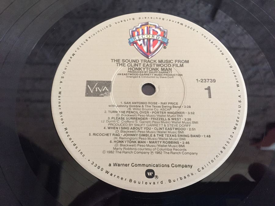 Sound Track Music From The Clint Eastwood Film Honkytonk Man - Warner Bros. Records ‎- 1-23739 [Photo 4]