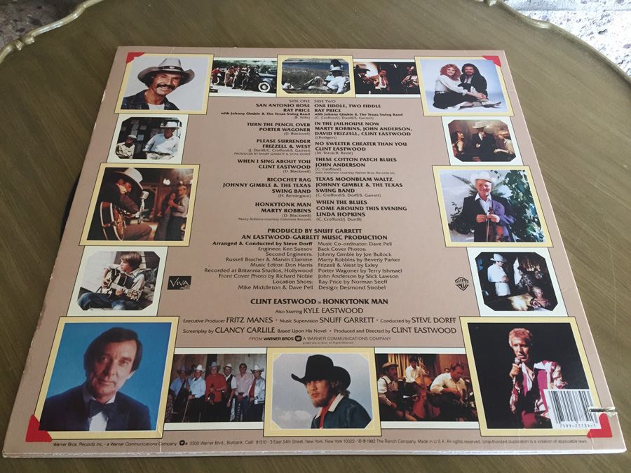 Sound Track Music From The Clint Eastwood Film Honkytonk Man - Warner Bros. Records ‎- 1-23739 [Photo 2]