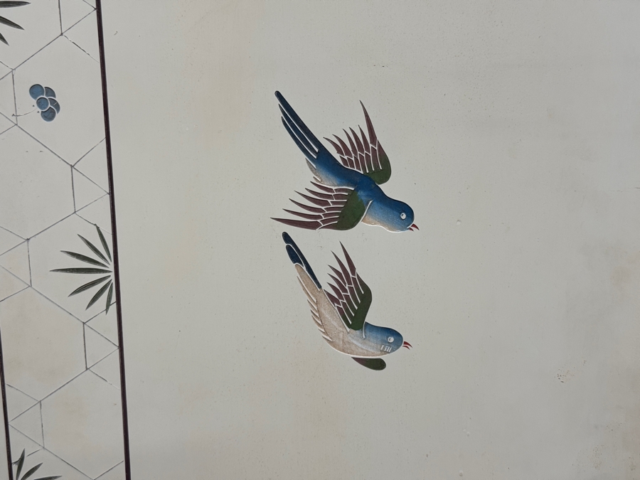 Vintage Chinese Six-Panel Double-Sided Coromandel Screen with Ivory Lacquer Background 95'W x 72'H [Photo 2]