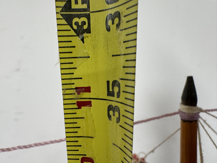 Large Wooden Model Sailboat With American Flag And Red Sails 42'W x 35'H [Photo 7]