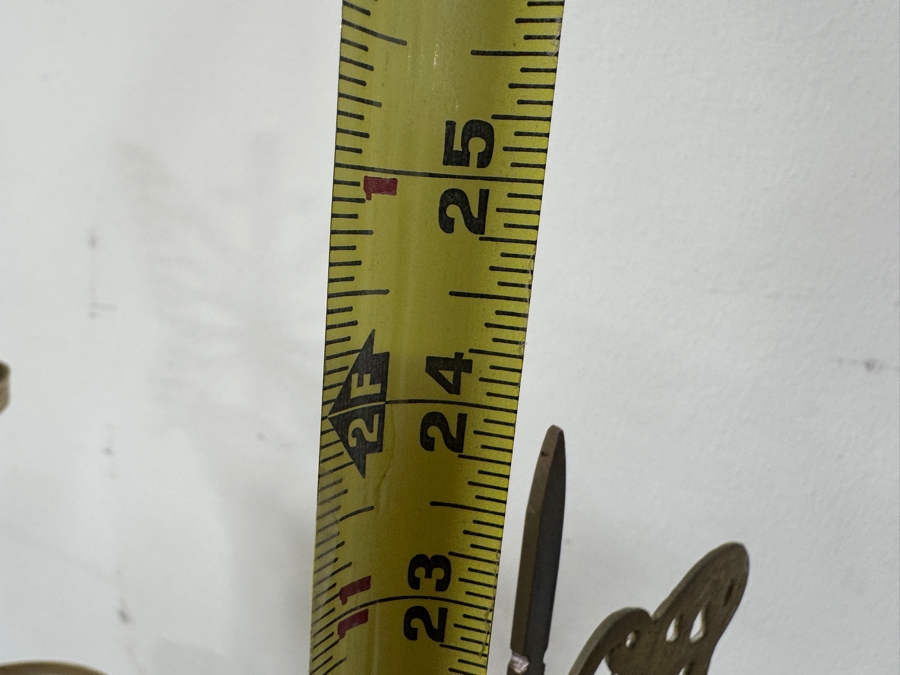 Set of Two Brass Butterfly Candlestick Holders 30'H and 24'H [Photo 7]