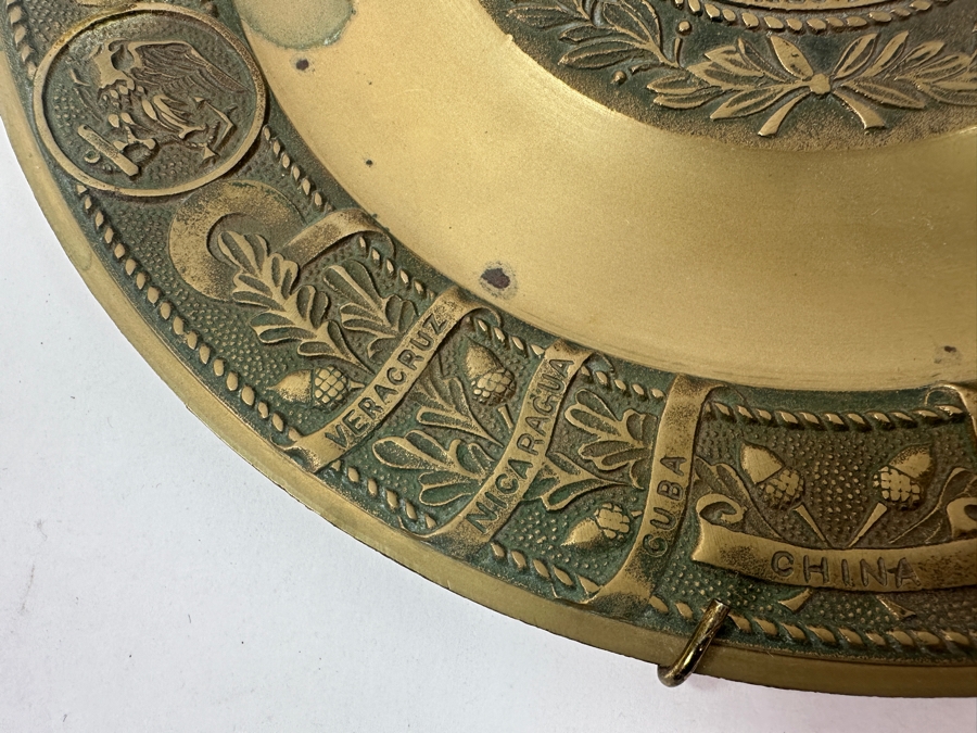 Decorative United States Marine Corps Brass Plaque Featuring Emblem and Engraved Historical Campaigns 11.5'W [Photo 7]