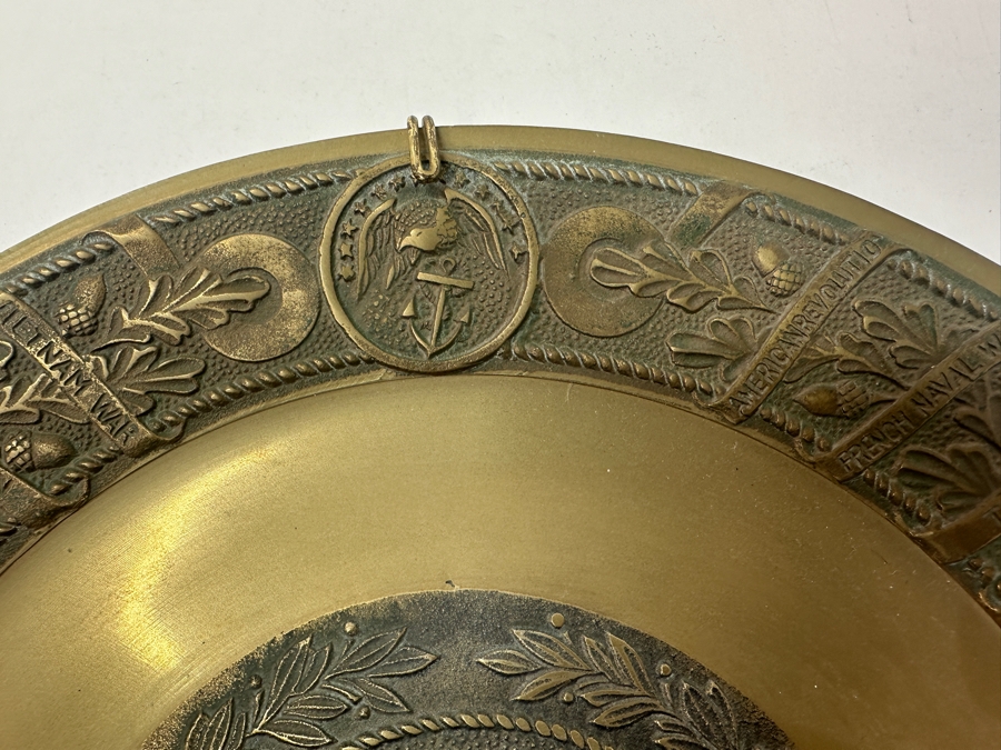 Decorative United States Marine Corps Brass Plaque Featuring Emblem and Engraved Historical Campaigns 11.5'W [Photo 3]