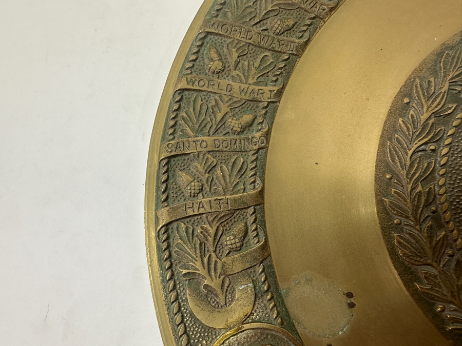 Decorative United States Marine Corps Brass Plaque Featuring Emblem and Engraved Historical Campaigns 11.5'W [Photo 8]