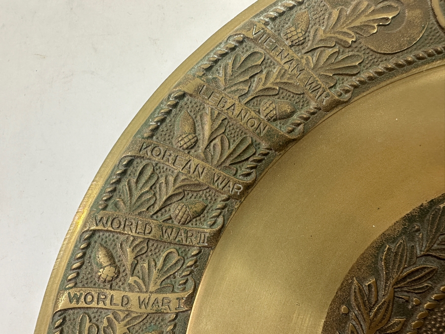 Decorative United States Marine Corps Brass Plaque Featuring Emblem and Engraved Historical Campaigns 11.5'W [Photo 9]