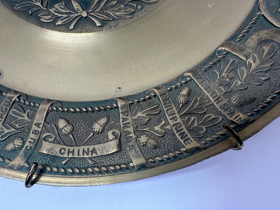 Decorative United States Marine Corps Brass Plaque Featuring Emblem and Engraved Historical Campaigns 11.5'W [Photo 6]