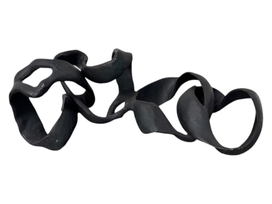 CB2 Black Aluminum Ribbon Table Sculpture 25'W x 12'D x 10'H Retails $299