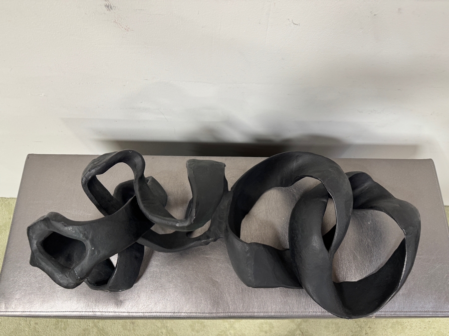 CB2 Black Aluminum Ribbon Table Sculpture 25'W x 12'D x 10'H Retails $299 [Photo 3]