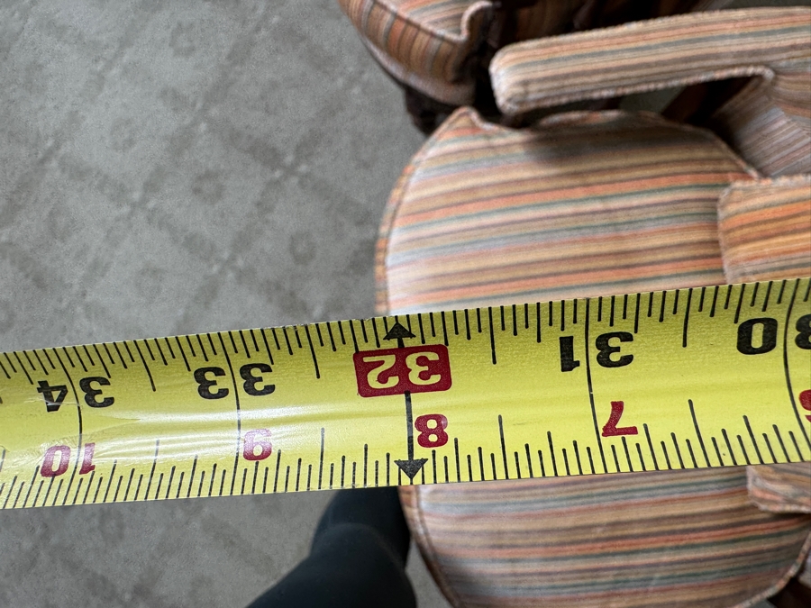 Vintage Mid Century Striped High-Back Accent Chairs 26'W x 32'D x 41'H [Photo 8]