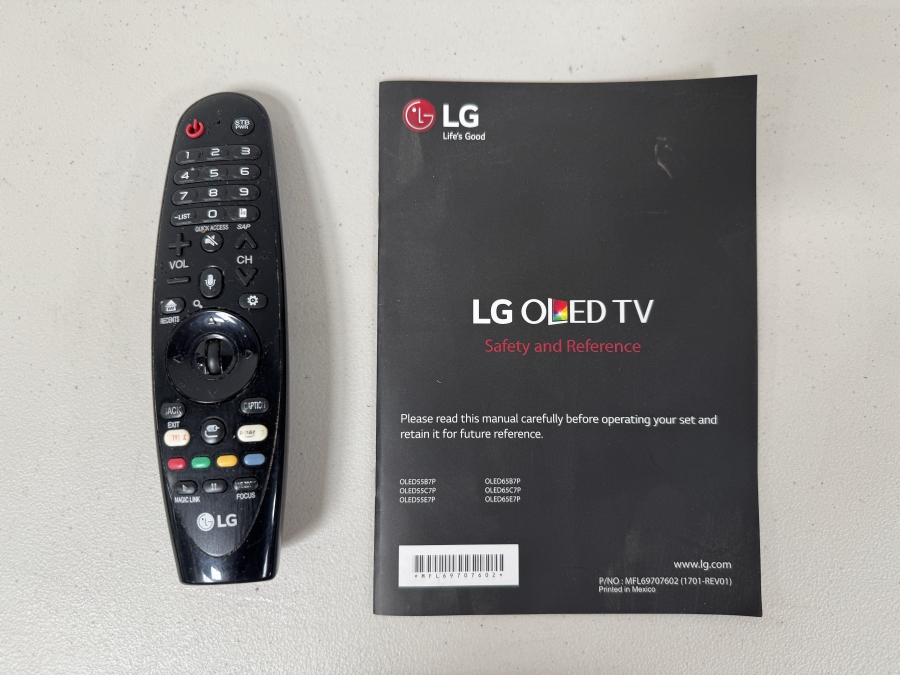 LG 65' TV Model OLED65C7P with Remote and Manual [Photo 3]