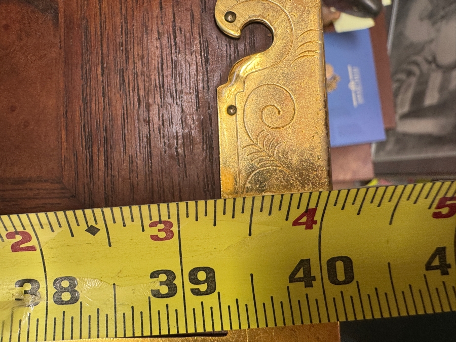 Korean Tansu-Style Chest/Cabinet Made of Teak And Burl Wood With Ornate Brass Hardware 40'W x 17'D x 47'H [Photo 7]
