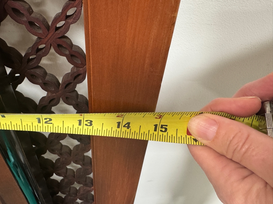 Set Of Two Decorative Asian Wood Carved Panels With Intricate Floral And Geometric Designs 15'W x 73'H [Photo 6]