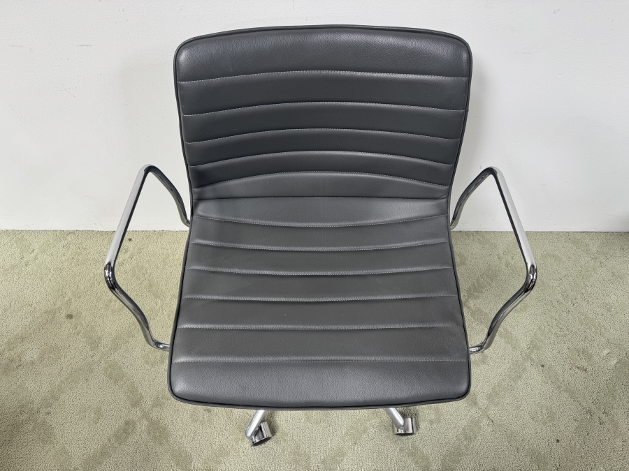 Modway Executive Office Chair Featuring Padded Black Leatherette Seat and Chrome Base 21'W X 17'D X 33'H [Photo 2]