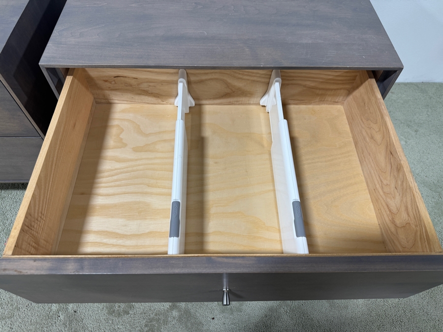 Pair of Room & Board Hudson Nightstands with Modern Metal Legs, Made in America 26'W x 20'D x 22'H [Photo 6]