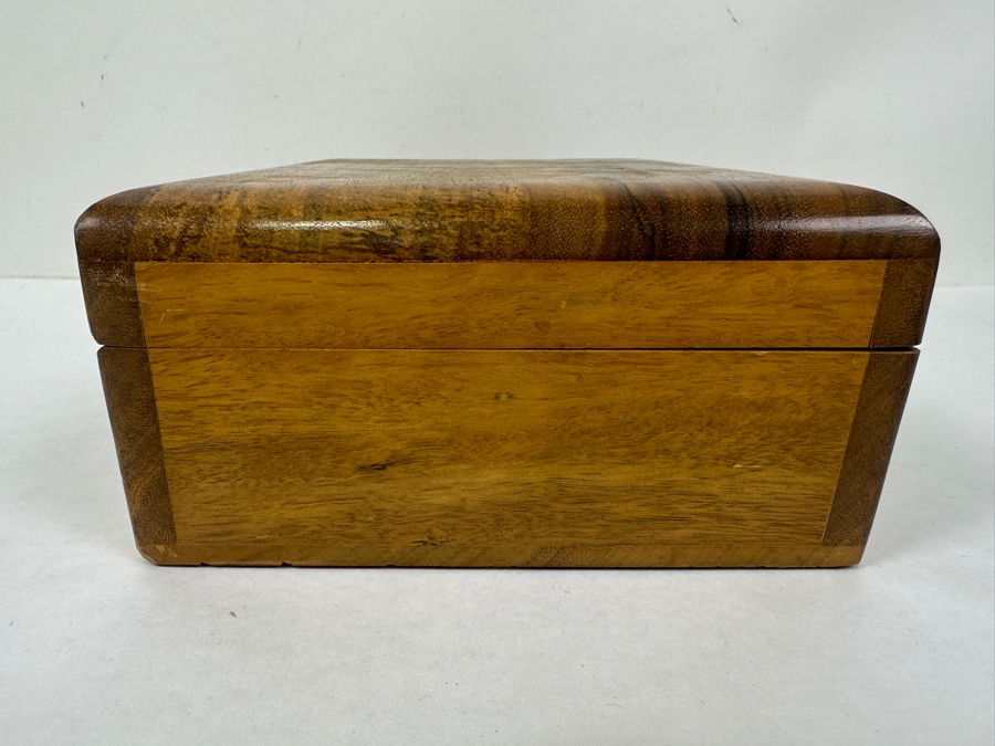 Wooden Box With Military Collectibles Including A 1 Dollar Military Payment Certificate Bill And Pins 9.5'H x 7'D x 3.5'H [Photo 13]