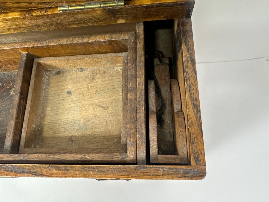 Vintage Japanese Haribako (Sewing Box) Tansu with Tamamoku (Burl Wood) Grain Pattern 12.5'W x 7.75'D x 10'H [Photo 5]