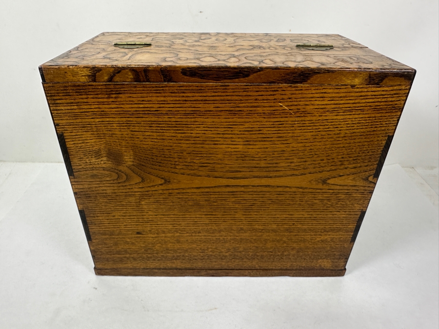 Vintage Japanese Haribako (Sewing Box) Tansu with Tamamoku (Burl Wood) Grain Pattern 12.5'W x 7.75'D x 10'H [Photo 11]