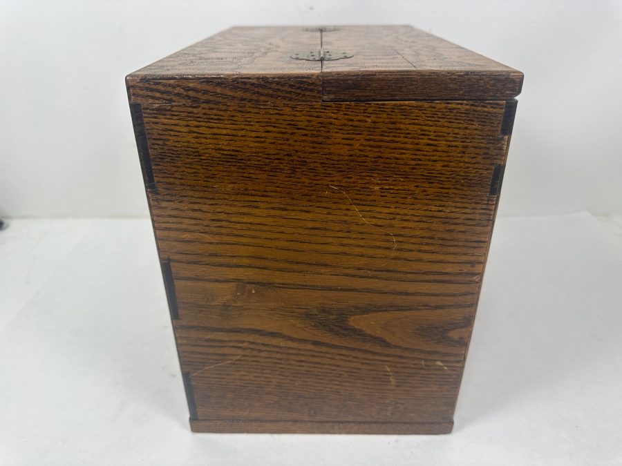 Vintage Japanese Haribako (Sewing Box) Tansu with Tamamoku (Burl Wood) Grain Pattern 12.5'W x 7.75'D x 10'H [Photo 10]