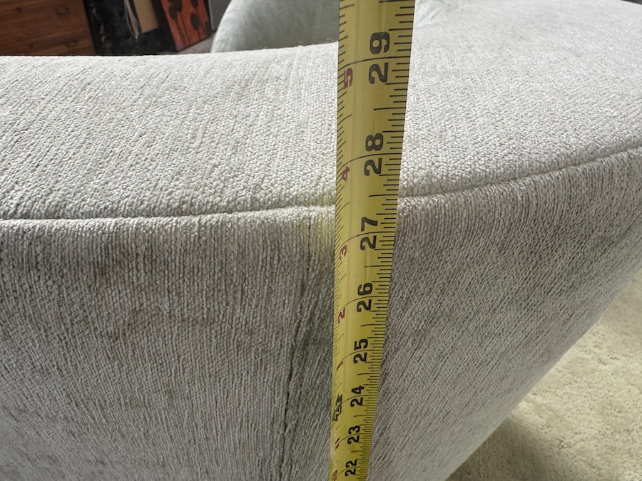 Pair of Vladimir Kagan Style Corkscrew/Nautilus Swivel Chairs with Light Green Upholstery 35'W x 34'D x 27.5'H [Photo 7]