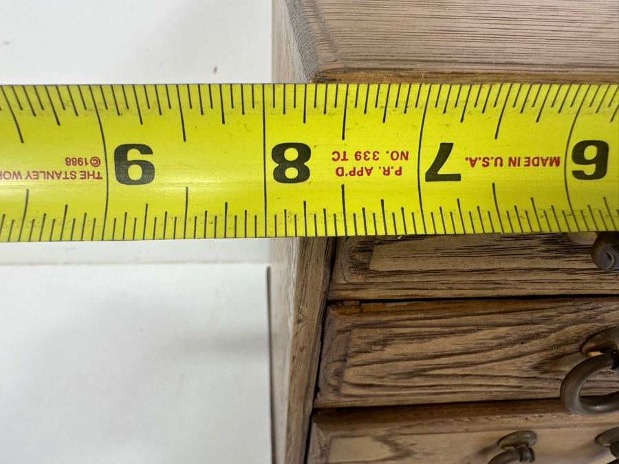 Small Vintage Japanese Wooden Haribako Chest With Drawers 8'W x 8.5'D x 19'H [Photo 11]