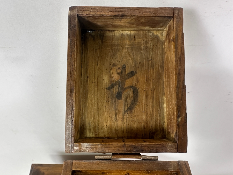 Small Vintage Japanese Wooden Haribako Chest With Drawers 8'W x 8.5'D x 19'H [Photo 10]