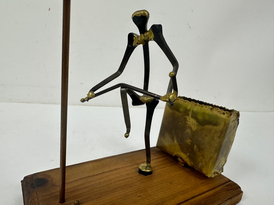 Figurine of A Golfer Breaking A Golf Club on Wooden Base With Holder 6'W x 6.5'H [Photo 3]