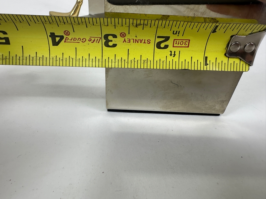 Pair of Brass and Chrome Golf Club Bookends 3'W x 5.5'H [Photo 3]