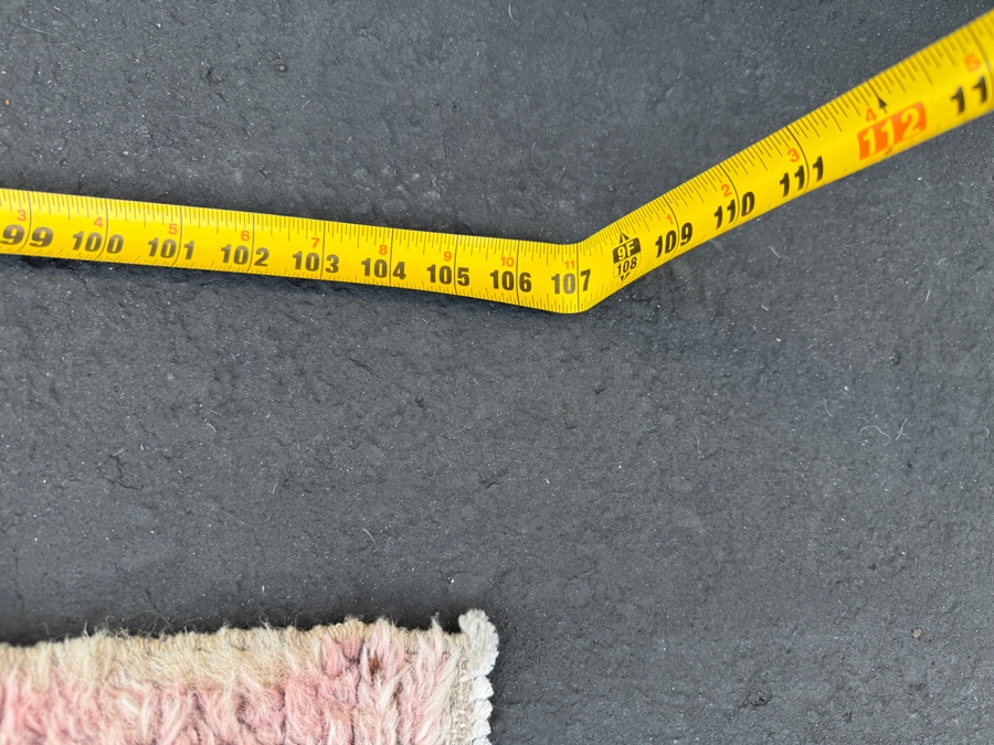 Handwoven Vintage Rug With Pink Zigzag Pattern 84'W x 106'L [Photo 4]