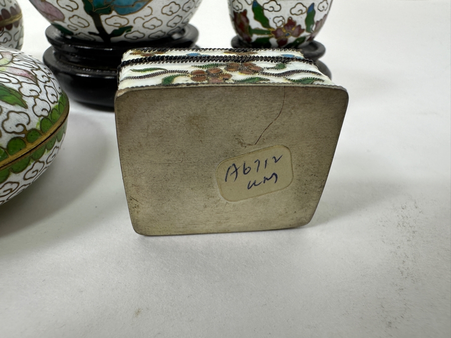 Set Of Chinese Cloisonné Enamel Boxes 1.5'H - 3.5'H [Photo 5]