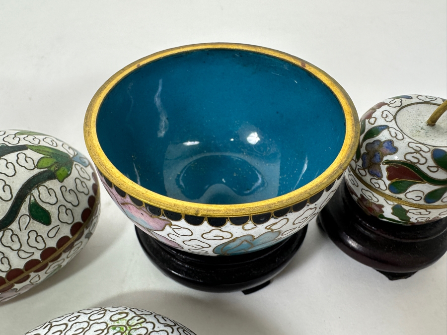 Set Of Chinese Cloisonné Enamel Boxes 1.5'H - 3.5'H [Photo 9]