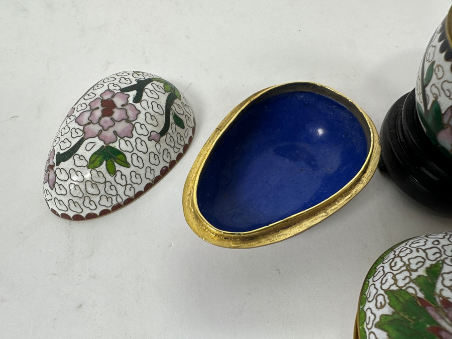 Set Of Chinese Cloisonné Enamel Boxes 1.5'H - 3.5'H [Photo 10]
