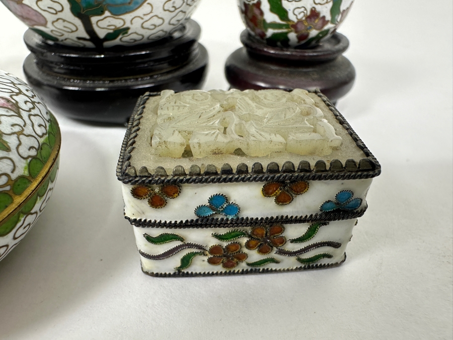 Set Of Chinese Cloisonné Enamel Boxes 1.5'H - 3.5'H [Photo 3]